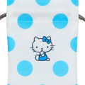 Japan Sanrio Mini Drawstring Pouch - Hello Kitty : Sky Blue Phone Dot - 4