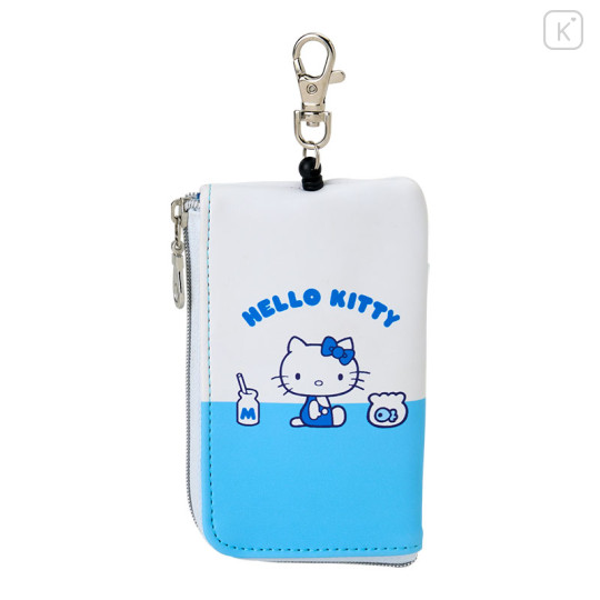 Japan Sanrio Key & Pass Pouch - Hello Kitty / Sky Blue Milk - 1