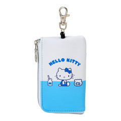 Japan Sanrio Key & Pass Pouch - Hello Kitty / Sky Blue Milk