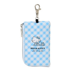 Japan Sanrio Key & Pass Pouch - Hello Kitty / Sky Blue Phone Tattersall