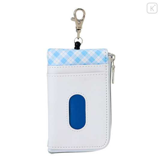 Japan Sanrio Key & Pass Pouch - Hello Kitty / Sky Blue Phone Tattersall - 2