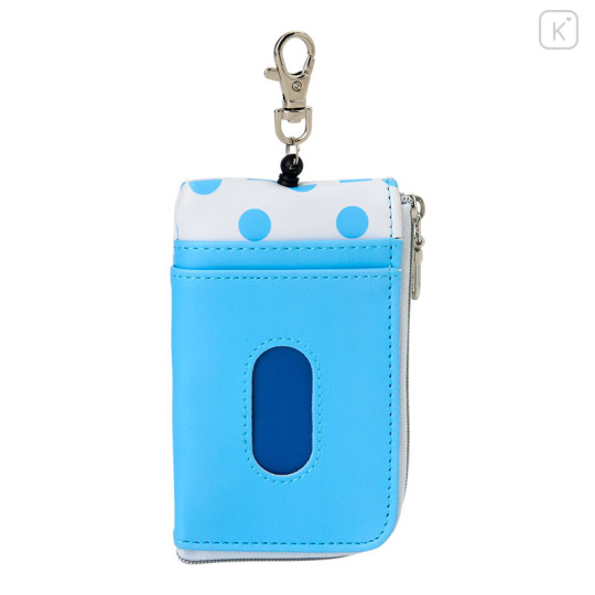 Japan Sanrio Key & Pass Pouch - Hello Kitty / Sky Blue Phone Dot - 2