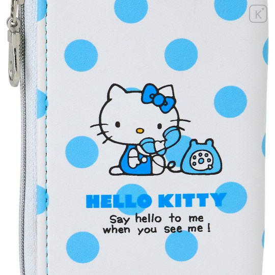 Japan Sanrio Key & Pass Pouch - Hello Kitty / Sky Blue Phone Dot - 5