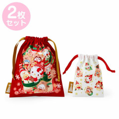 Japan Sanrio Original Drawstring Purse Set - Christmas 2024