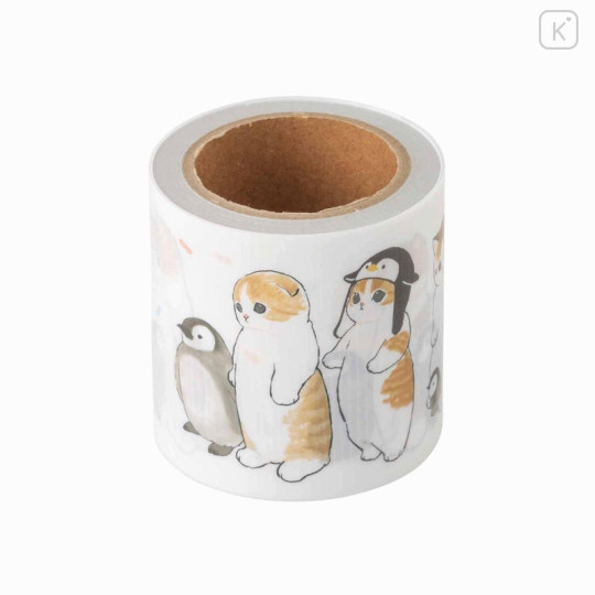 Japan Mofusand Yojo Masking Tape - Cat / Penguin White - 1