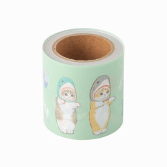 Japan Mofusand Yojo Masking Tape - Cat / Shark Nyan Mint