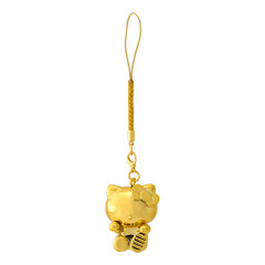 Japan Sanrio Original Golden Netsuke Charm - Hello Kitty