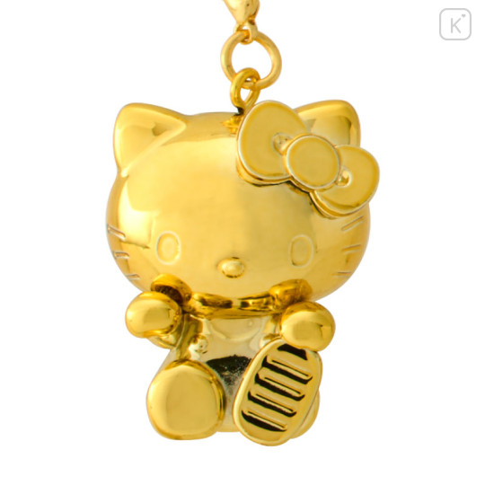 Japan Sanrio Original Golden Netsuke Charm - Hello Kitty - 2