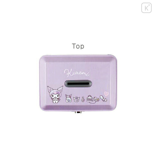 Japan Sanrio Can Piggy Bank with Lock Case - Kuromi / Light Purple - 2