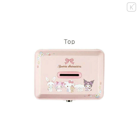 Japan Sanrio Can Piggy Bank with Lock Case - Characters / Playing Dolls Pink - 2