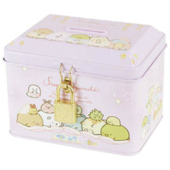 Japan San-X Can Piggy Bank with Lock Case - Sumikko Gurashi / Pajama Party