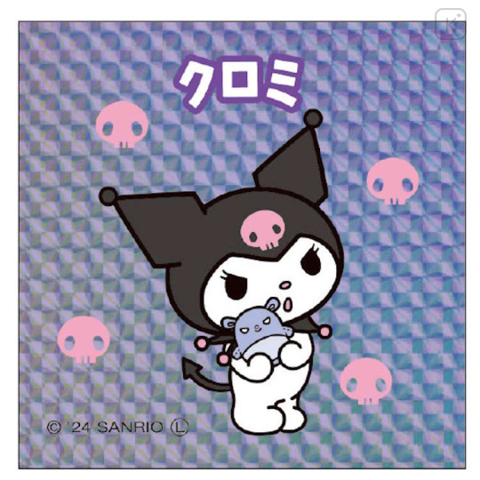 Japan Sanrio Big Sticker - Kuromi / Retro Holographic - 1