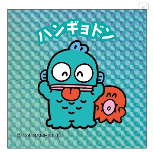 Japan Sanrio Big Sticker - Hangyodon / Retro Holographic - 1