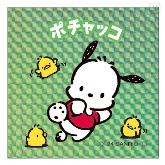 Japan Sanrio Big Sticker - Pochacco / Retro Holographic - 1