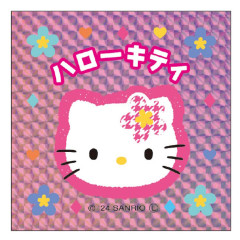 Japan Sanrio Big Sticker - Hello Kitty / Y2k Houndstooth Retro Holographic Pink