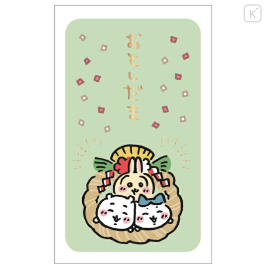 Japan Chiikawa New Year Money Envelope Pochi Bag - Chiikawa & Hachiware & Usagi / Green - 1