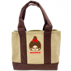 Japan Monchhichi Divider Mini Tote Bag - Monchhichi-chan Beige Brown