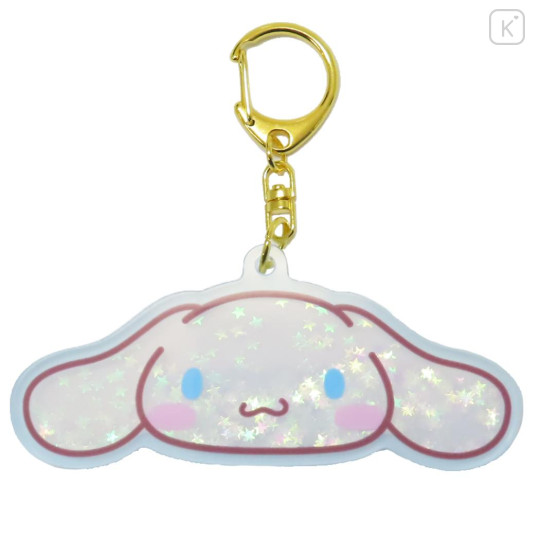 Japan Sanrio Floating Sequins Keychain - Cinnamoroll Face - 1