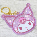 Japan Sanrio Floating Sequins Keychain - Kuromi Face - 3