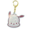 Japan Sanrio Floating Sequins Keychain - Pochacco Face - 1