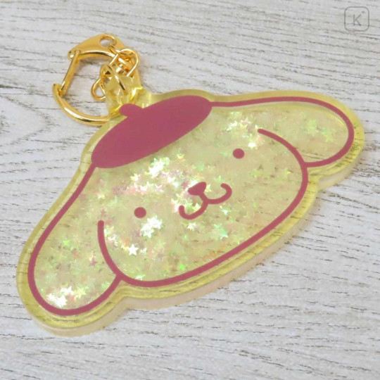 Japan Sanrio Floating Sequins Keychain - Pompompurin Face - 3