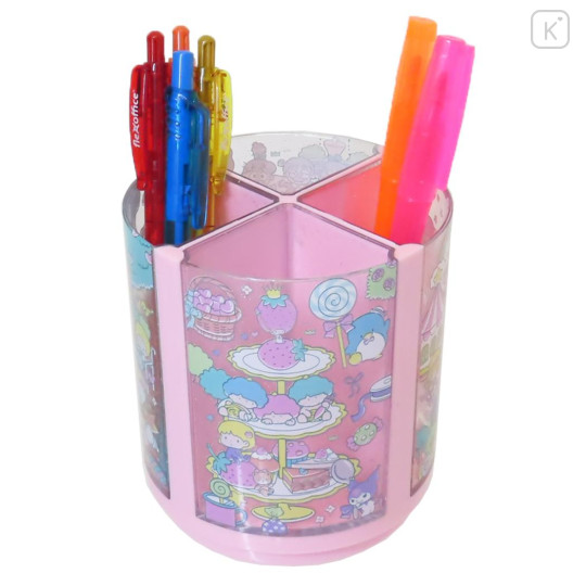 Japan Sanrio Rotating Pen Stand - Characters / Drawing Playground Pink - 2