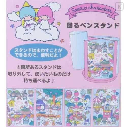 Japan Sanrio Rotating Pen Stand - Characters / Drawing Playground Pink - 5