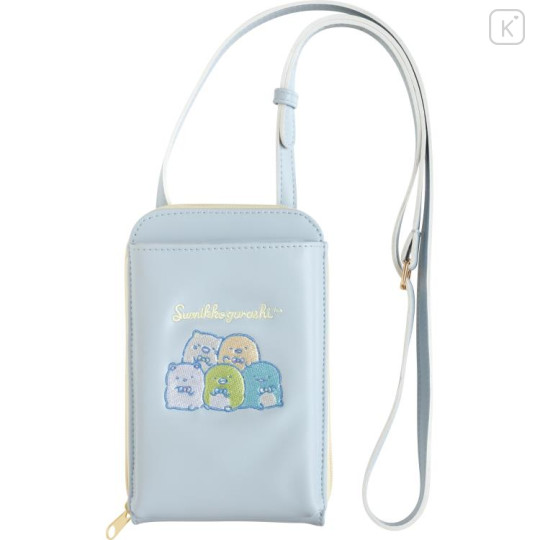 Japan San-X Smartphone Shoulder Bag - Sumikko Gurashi / Bowtie Blue - 1