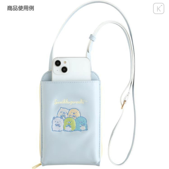 Japan San-X Smartphone Shoulder Bag - Sumikko Gurashi / Bowtie Blue - 4