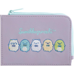 Japan San-X Pass Case with Coin Case - Sumikko Gurashi / Bowtie Purple