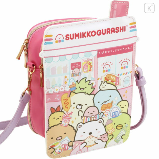 Japan San-X Kids Mini Shoulder Bag - Sumikko Gurashi / Ebifurai no Shippo Fried Shrimp Tail American Dog - 2