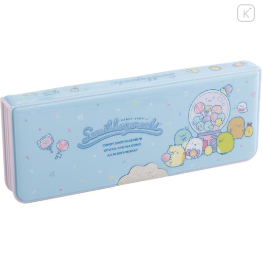 Japan San-X Double-sided Pencil Case - Sumikko Gurashi / Capsule Toy Blue - 1