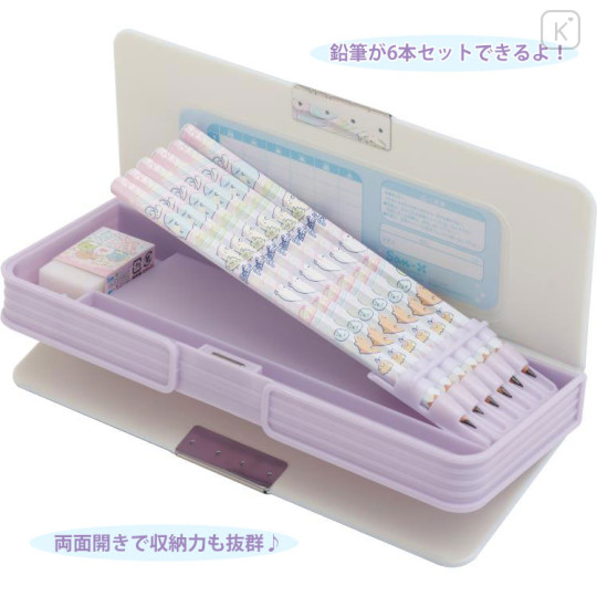 Japan San-X Double-sided Pencil Case - Sumikko Gurashi / Capsule Toy Blue - 2