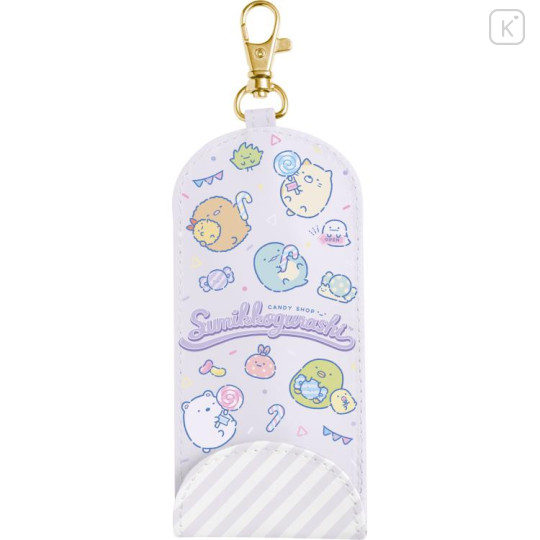 Japan San-X Key Case with Reel - Sumikko Gurashi / Sweets Purple - 1