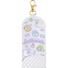 Japan San-X Key Case with Reel - Sumikko Gurashi / Sweets Purple