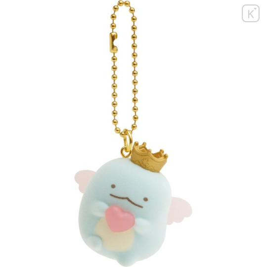 Japan San-X Petit Flocked Keychain - Sumikko Gurashi / Angel Tokage King - 1