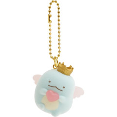 Japan San-X Petit Flocked Keychain - Sumikko Gurashi / Angel Tokage King