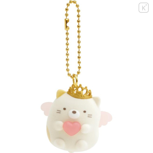 Japan San-X Petit Flocked Keychain - Sumikko Gurashi / Angel Neko - 1