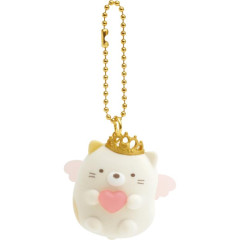 Japan San-X Petit Flocked Keychain - Sumikko Gurashi / Angel Neko