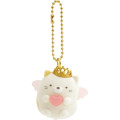 Japan San-X Petit Flocked Keychain - Sumikko Gurashi / Angel Neko - 1