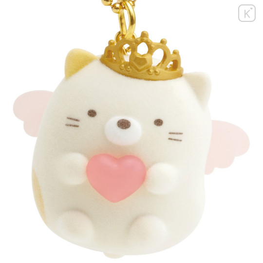 Japan San-X Petit Flocked Keychain - Sumikko Gurashi / Angel Neko - 2