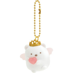 Japan San-X Petit Flocked Keychain - Sumikko Gurashi / Angel Shirokuma