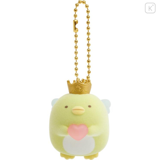 Japan San-X Petit Flocked Keychain - Sumikko Gurashi / Angel Penguin? - 1