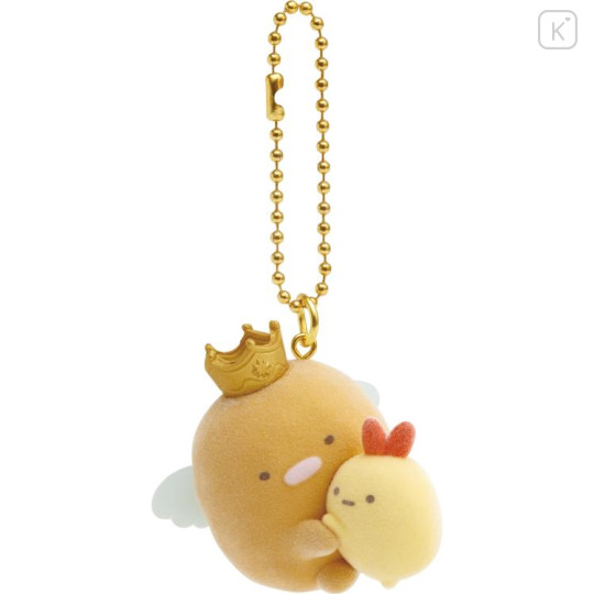 Japan San-X Petit Flocked Keychain - Sumikko Gurashi / Angel Tonkatsu Fried Pork & Ebifurai no Shippo - 1