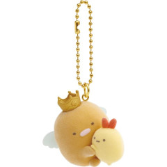 Japan San-X Petit Flocked Keychain - Sumikko Gurashi / Angel Tonkatsu Fried Pork & Ebifurai no Shippo