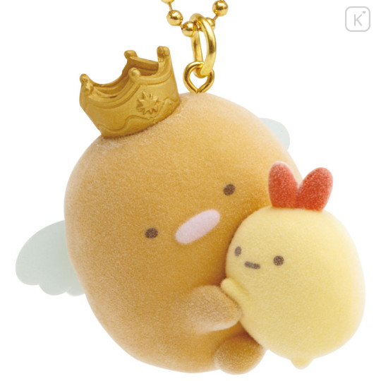 Japan San-X Petit Flocked Keychain - Sumikko Gurashi / Angel Tonkatsu Fried Pork & Ebifurai no Shippo - 2