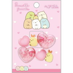 Japan San-X Mascot Hair Tie Set - Sumikko Gurashi / Ebifurai no Shippo Fried Shrimp Tail Heart Giltter Bead