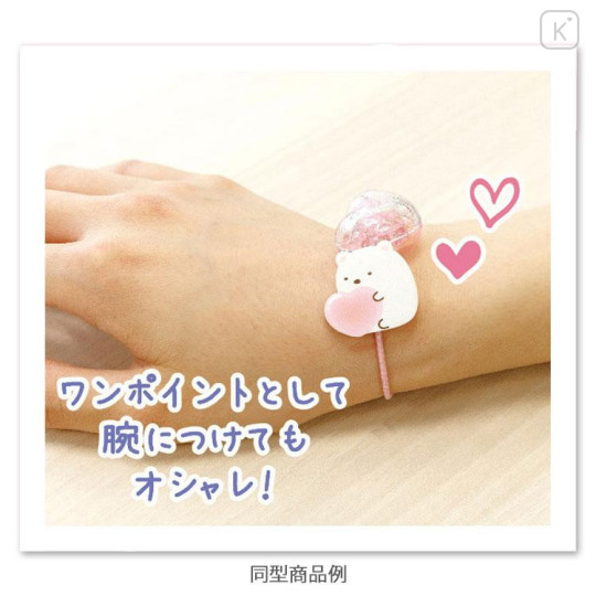 Japan San-X Mascot Hair Tie Set - Sumikko Gurashi / Ebifurai no Shippo Fried Shrimp Tail Heart Giltter Bead - 4