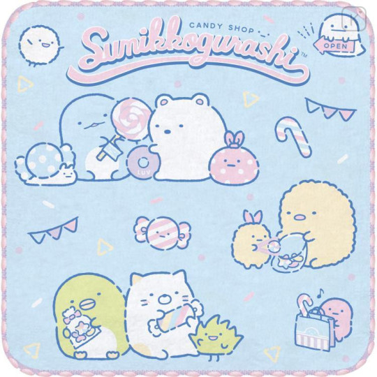 Japan San-X Mini Towel 3pcs Set - Sumikko Gurashi / Sweets Pink - 4