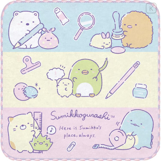 Japan San-X Mini Towel 3pcs Set - Sumikko Gurashi / Happy School - 3